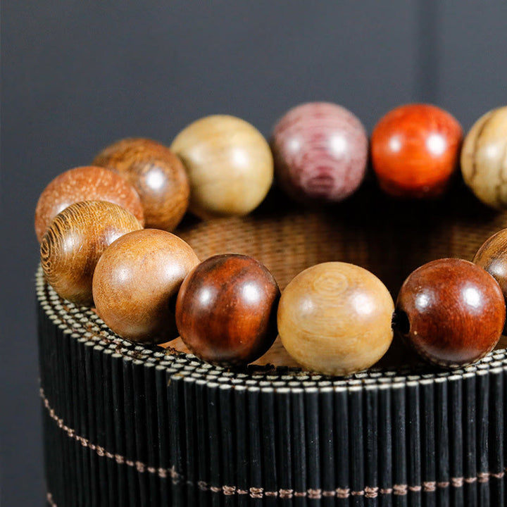 Pulsera de meditación de bendición Mala de madera de wengué con 108 Buddha Stones - image 14