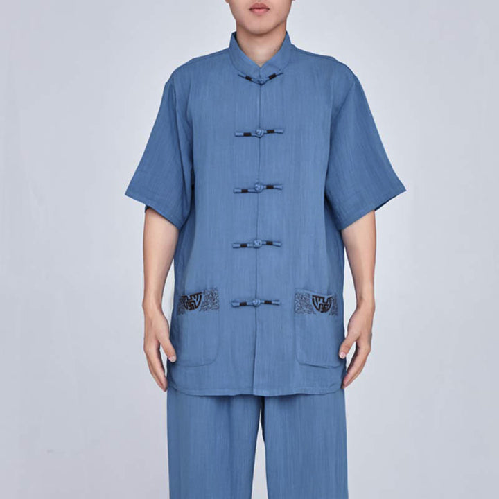 Conjunto de ropa unisex con bordado de Buddha Stones para meditación, oración zen, práctica espiritual de tai chi y qigong - image 26