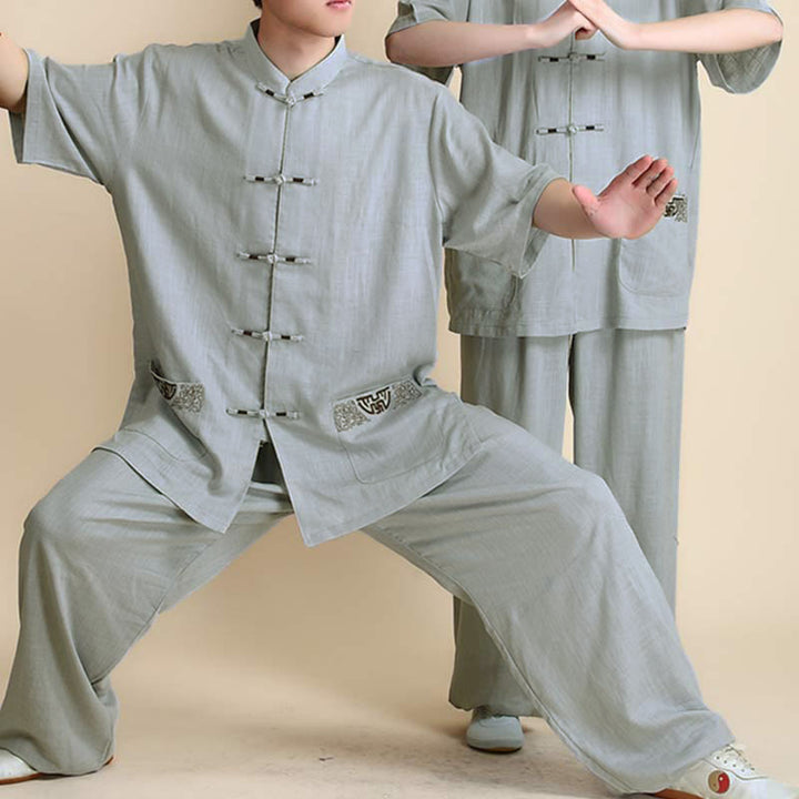 Conjunto de ropa unisex con bordado de Buddha Stones para meditación, oración zen, práctica espiritual de tai chi y qigong - image 23