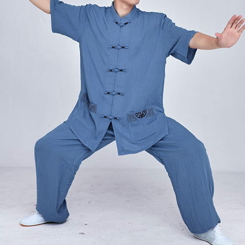 Conjunto de ropa unisex con bordado de Buddha Stones para meditación, oración zen, práctica espiritual de tai chi y qigong - image 27