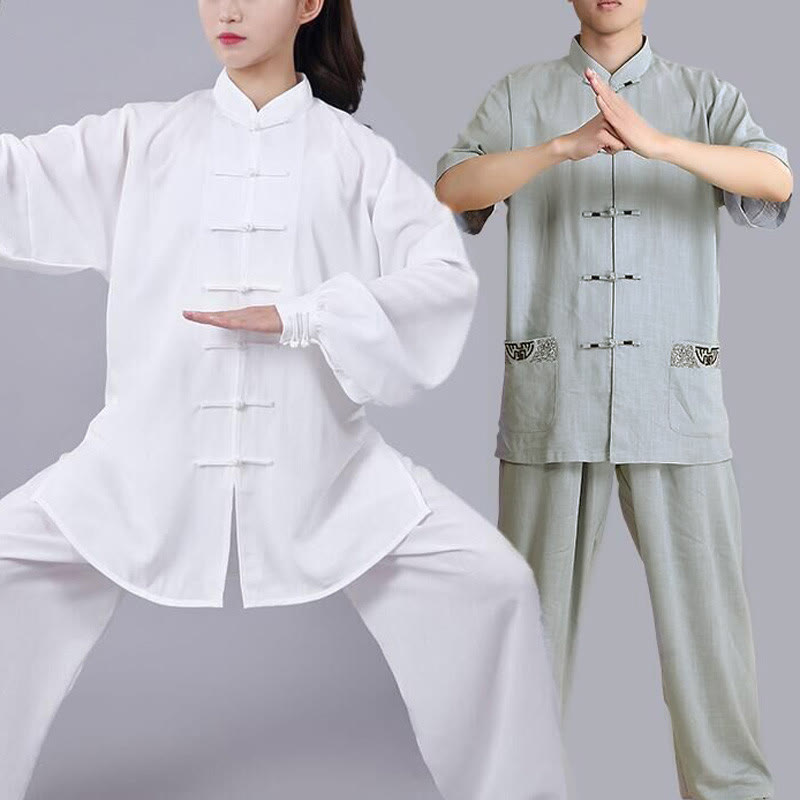 Conjunto de ropa unisex con bordado de Buddha Stones para meditación, oración zen, práctica espiritual de tai chi y qigong - image 1