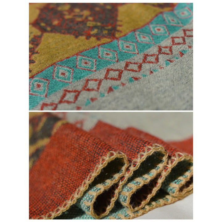 Bufanda de capa cálida de invierno con patrón de diamantes de chal tibetano de Buddha Stones - image 13
