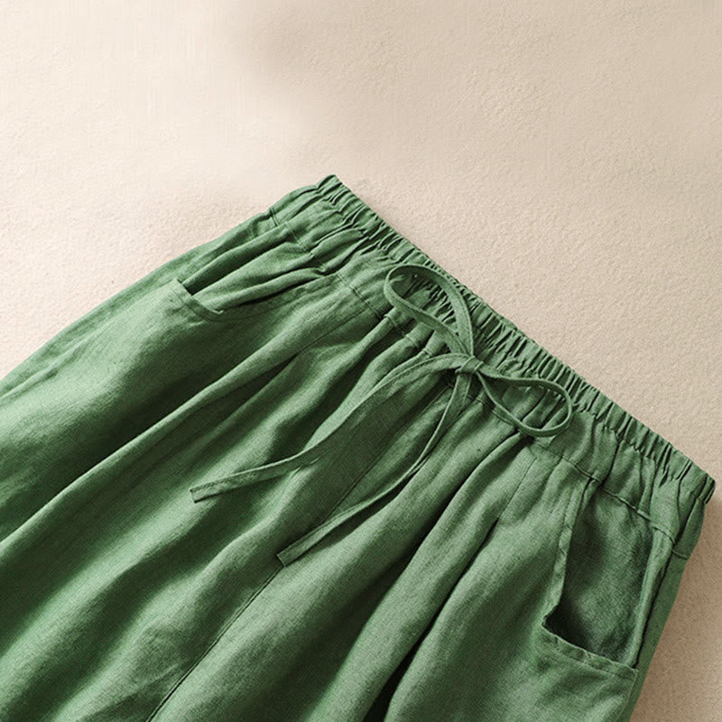 Pantalones harem de verano para mujer con cordón ajustable y bolsillos , de Buddha Stones. - image 8