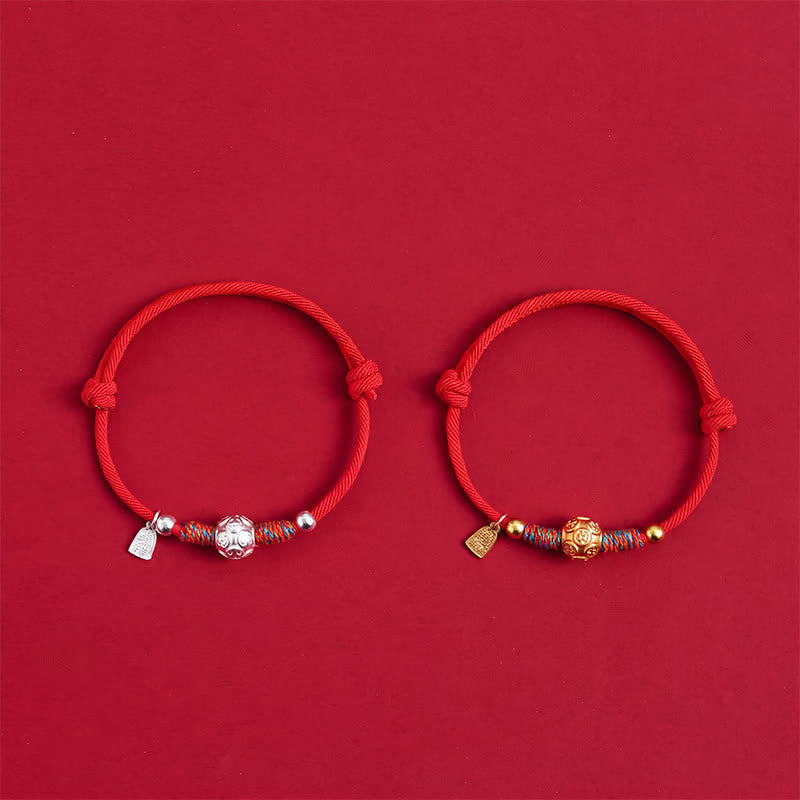 Buddha Stones Pulsera de protección tejida a mano con hilo rojo de plata de ley 999 - image 11