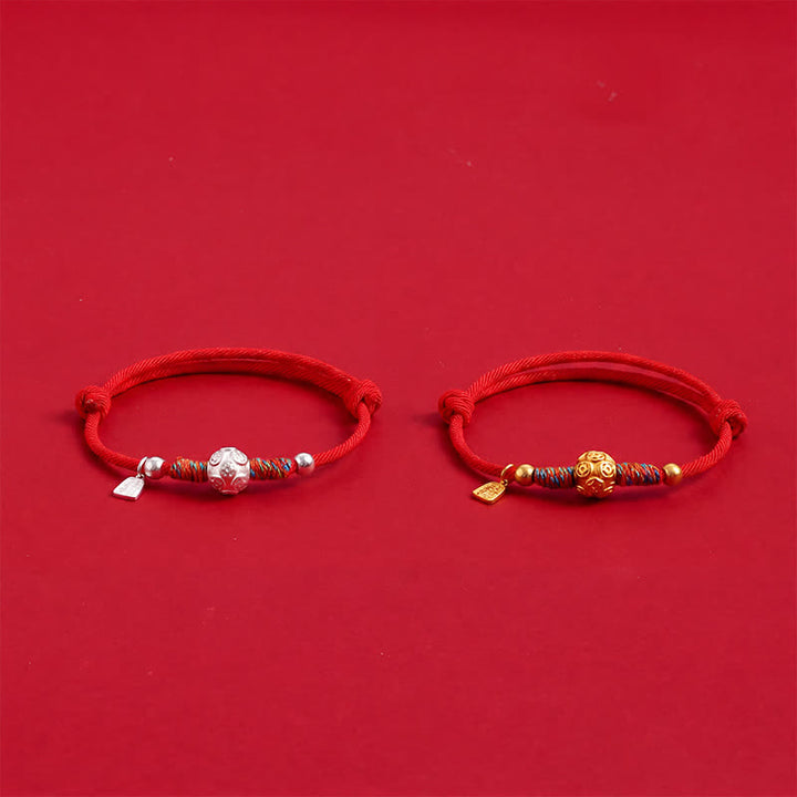 Buddha Stones Pulsera de protección tejida a mano con hilo rojo de plata de ley 999 - image 10