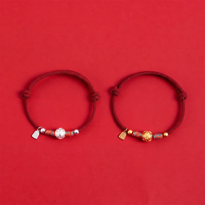 Buddha Stones Pulsera de protección tejida a mano con hilo rojo de plata de ley 999 - image 15