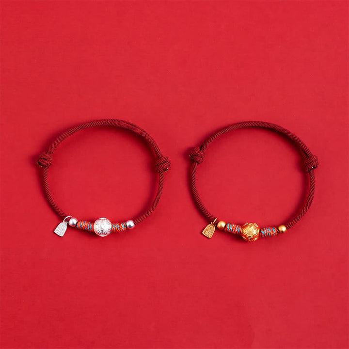 Buddha Stones Pulsera de protección tejida a mano con hilo rojo de plata de ley 999 - image 15