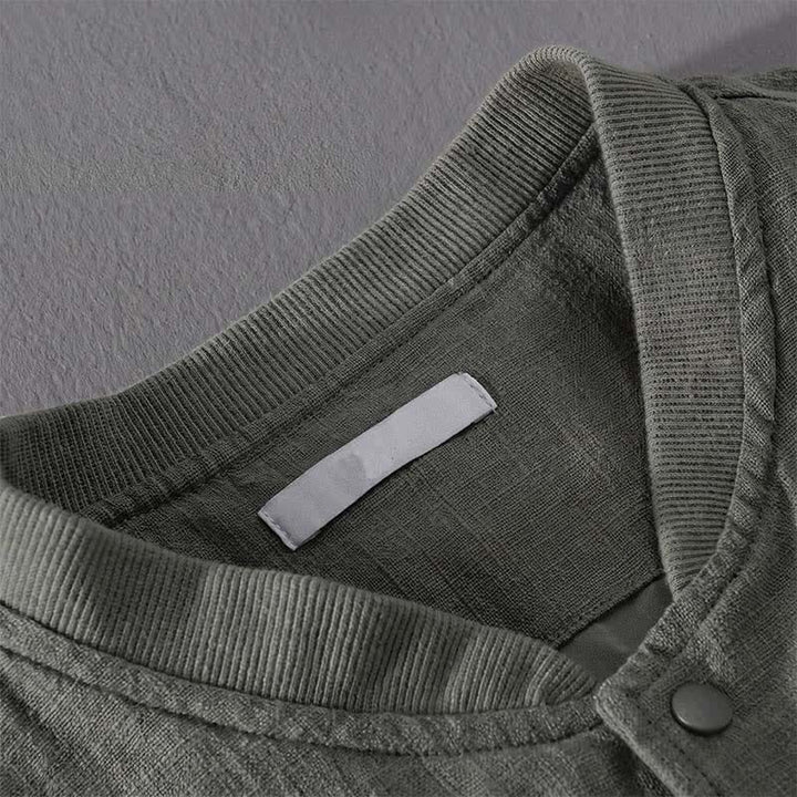 Buddha Stones Chaqueta informal minimalista de primavera para hombre, con botones y bolsillos. - image 16