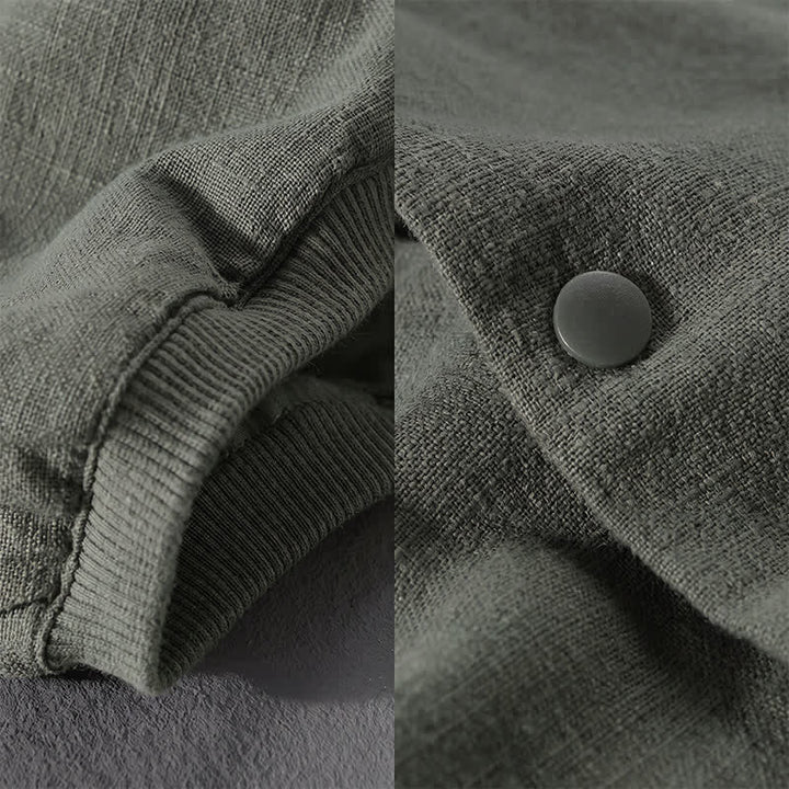 Buddha Stones Chaqueta informal minimalista de primavera para hombre, con botones y bolsillos. - image 17