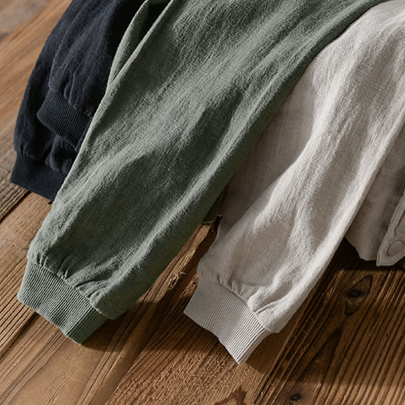 Buddha Stones Chaqueta informal minimalista de primavera para hombre, con botones y bolsillos. - image 22