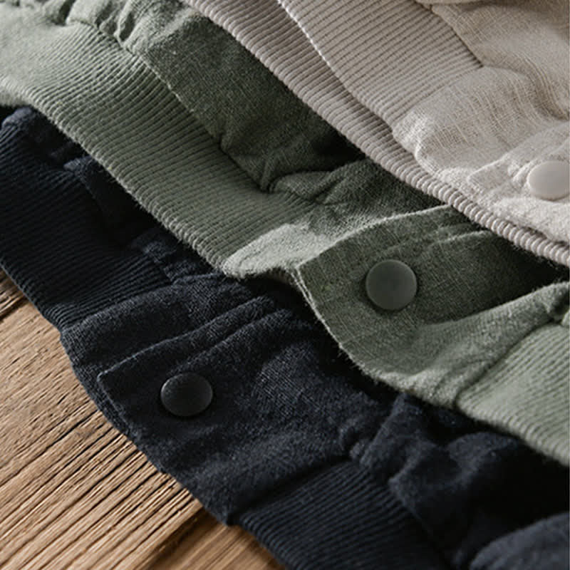 Buddha Stones Chaqueta informal minimalista de primavera para hombre, con botones y bolsillos. - image 23