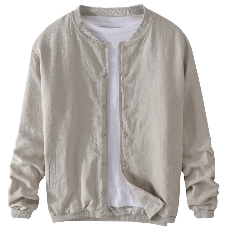 Buddha Stones Chaqueta informal minimalista de primavera para hombre, con botones y bolsillos. - image 1