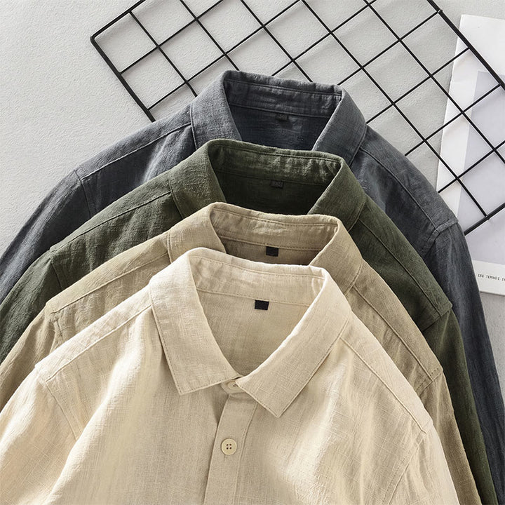 Buddha Stones Chaqueta informal minimalista de ramio liso para hombre, con botones y bolsillos, ideal para otoño. - image 22