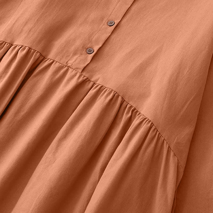 Buddha Stones Vestido de mujer informal de estilo Tang con cuello mandarín, manga larga y bolsillos, ideal para primavera y otoño. - image 14