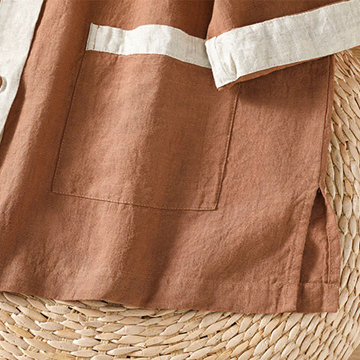 Buddha Stones Camisas de manga corta para mujer, estilo casual de verano, con bolsillo de parche y botones. - image 16