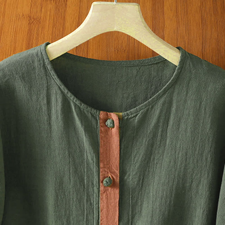 Buddha Stones Camisas de manga corta para mujer, estilo casual de verano, con bolsillo de parche y botones. - image 19