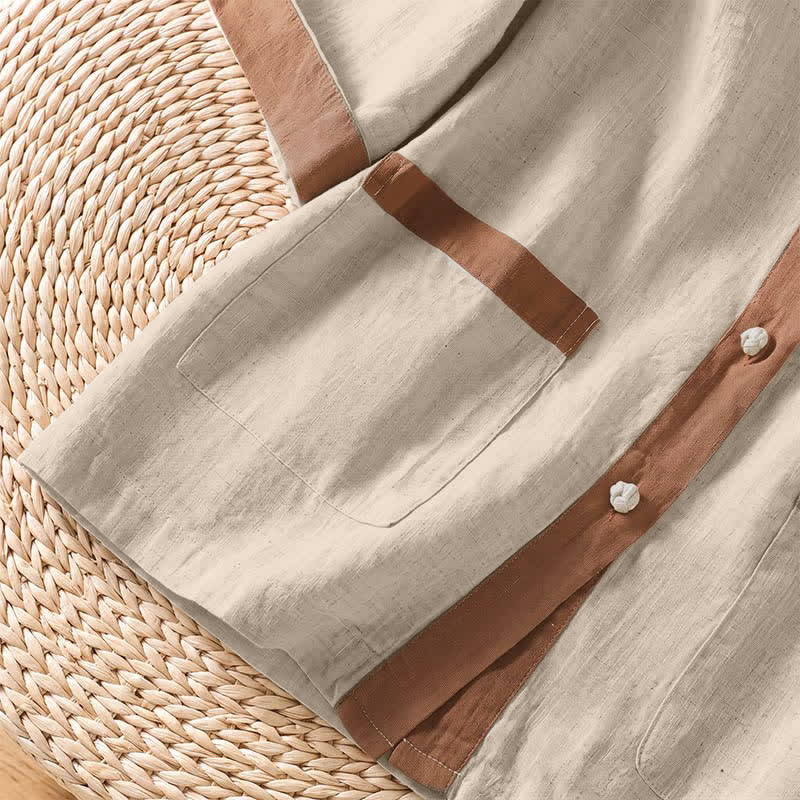 Buddha Stones Camisas de manga corta para mujer, estilo casual de verano, con bolsillo de parche y botones. - image 6