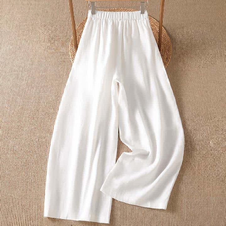 Buddha Stones Pantalones tobilleros informales de primavera/verano con cremallera, diseño liso, para mujer, pierna ancha, con bolsillo. - image 11