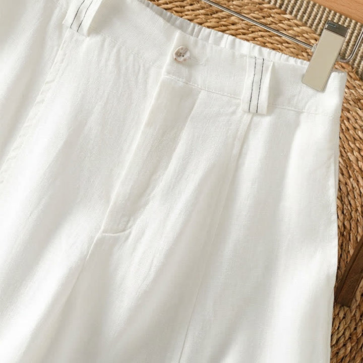 Buddha Stones Pantalones tobilleros informales de primavera/verano con cremallera, diseño liso, para mujer, pierna ancha, con bolsillo. - image 14