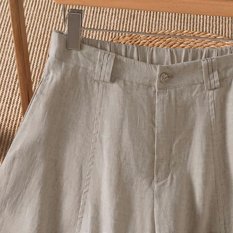 Buddha Stones Pantalones tobilleros informales de primavera/verano con cremallera, diseño liso, para mujer, pierna ancha, con bolsillo. - image 2