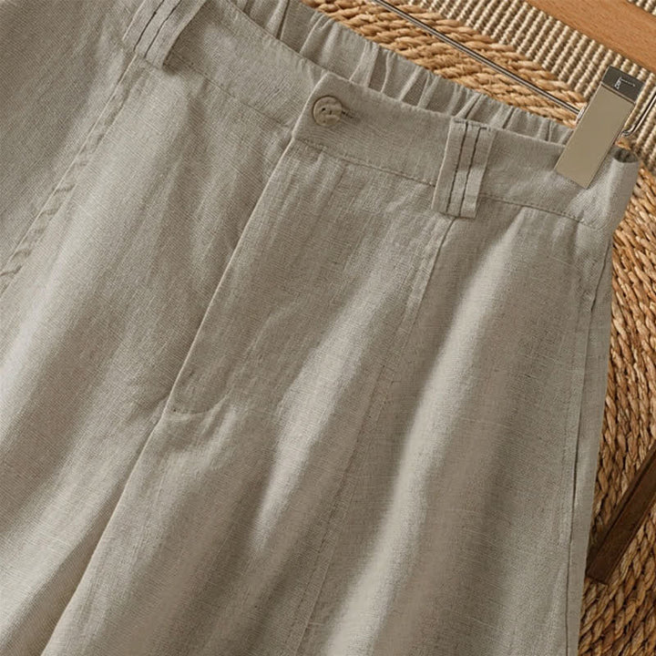 Buddha Stones Pantalones tobilleros informales de primavera/verano con cremallera, diseño liso, para mujer, pierna ancha, con bolsillo. - image 6