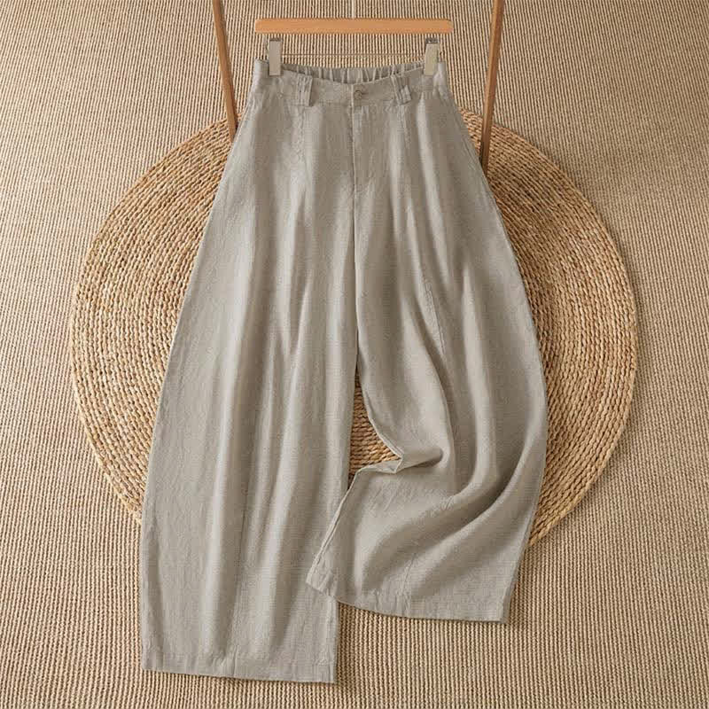 Buddha Stones Pantalones tobilleros informales de primavera/verano con cremallera, diseño liso, para mujer, pierna ancha, con bolsillo. - Broncearse - US8-10, UK/AU12-14, EU40-42 (2XL) - image 0