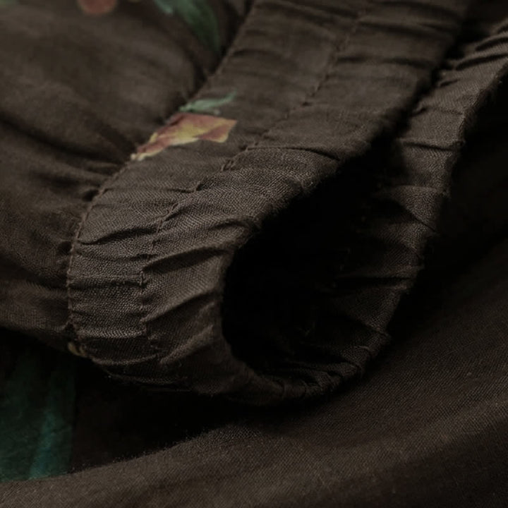 Buddha Stones Pantalones tobilleros bohemios florales para mujer, ideales para primavera y verano. Pantalones de pierna ancha con bolsillos. - image 18