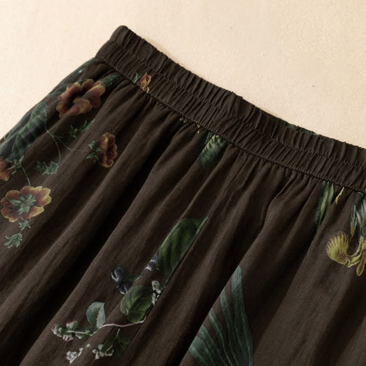 Buddha Stones Pantalones tobilleros bohemios florales para mujer, ideales para primavera y verano. Pantalones de pierna ancha con bolsillos. - image 17