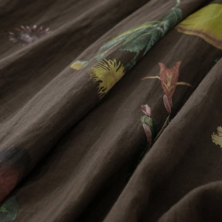 Buddha Stones Pantalones tobilleros bohemios florales para mujer, ideales para primavera y verano. Pantalones de pierna ancha con bolsillos. - image 20