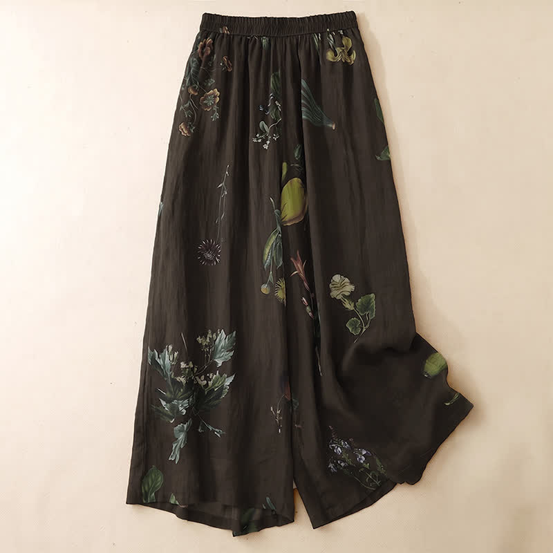 Buddha Stones Pantalones tobilleros bohemios florales para mujer, ideales para primavera y verano. Pantalones de pierna ancha con bolsillos. - image 16