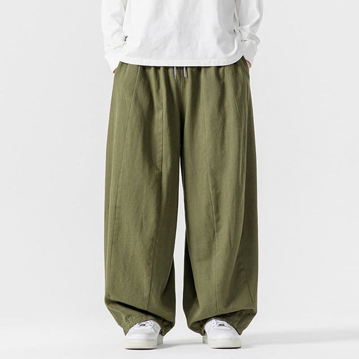 Buddha Stones Pantalones largos de algodón liso, sencillos, con cordón ajustable, estilo casual de otoño, para hombre, de pierna recta y con bolsillos. - Verde oliva - US/UK/AU46, EU56 (5XL) - image 18