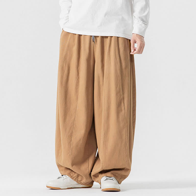 Buddha Stones Pantalones largos de algodón liso, sencillos, con cordón ajustable, estilo casual de otoño, para hombre, de pierna recta y con bolsillos. - vara de oro - US/UK/AU46, EU56 (5XL) - image 33