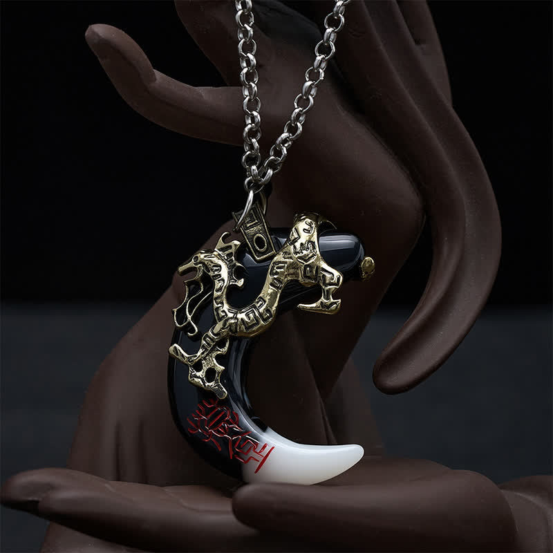 Buddha Stones Collar con colgante de media luna de la Fuerza del Dragón - image 12
