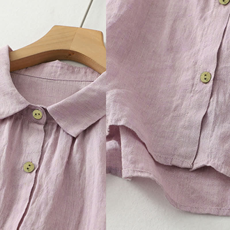 Camisa de manga corta para mujer con botones y estampado de Buddha Stones. - image 4