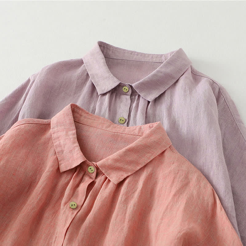 Camisa de manga corta para mujer con botones y estampado de Buddha Stones. - image 21