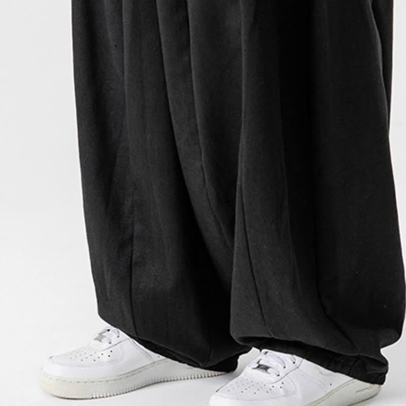 Buddha Stones Pantalones largos de algodón liso, sencillos, con cordón ajustable, estilo casual de otoño, para hombre, de pierna recta y con bolsillos. - image 16