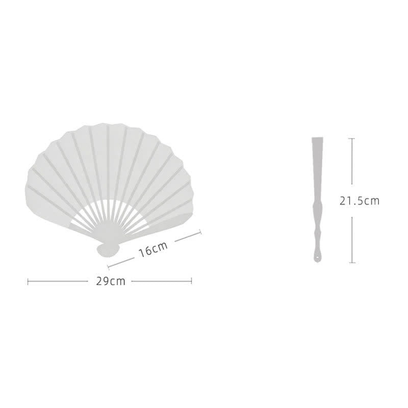 Buddha Stones Ventilador plegable de algodón, lino y bambú bordado con flor de loto. - image 3