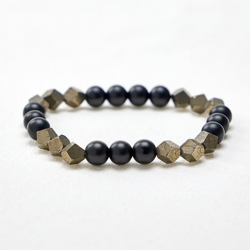 Buddha Stones Pulsera vintage de cuentas facetadas de pirita - image 4