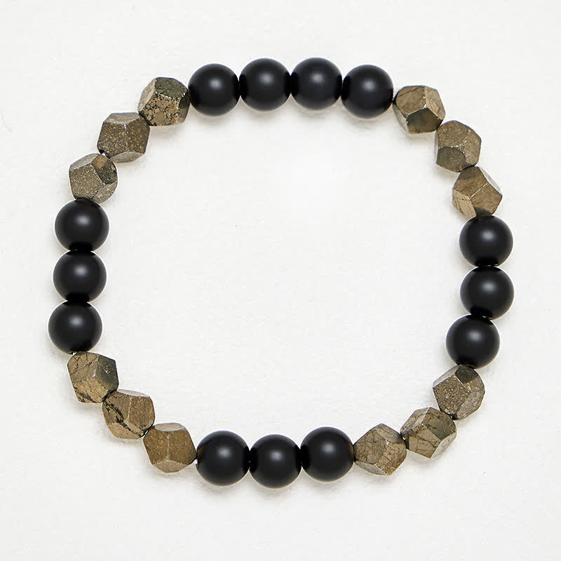Buddha Stones Pulsera vintage de cuentas facetadas de pirita - image 3