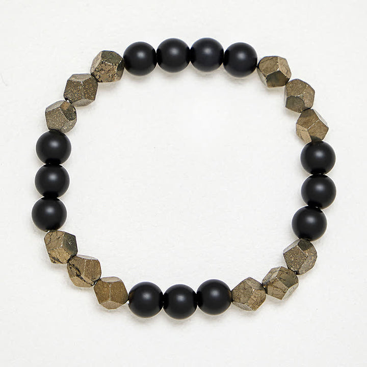 Buddha Stones Pulsera vintage de cuentas facetadas de pirita - image 3