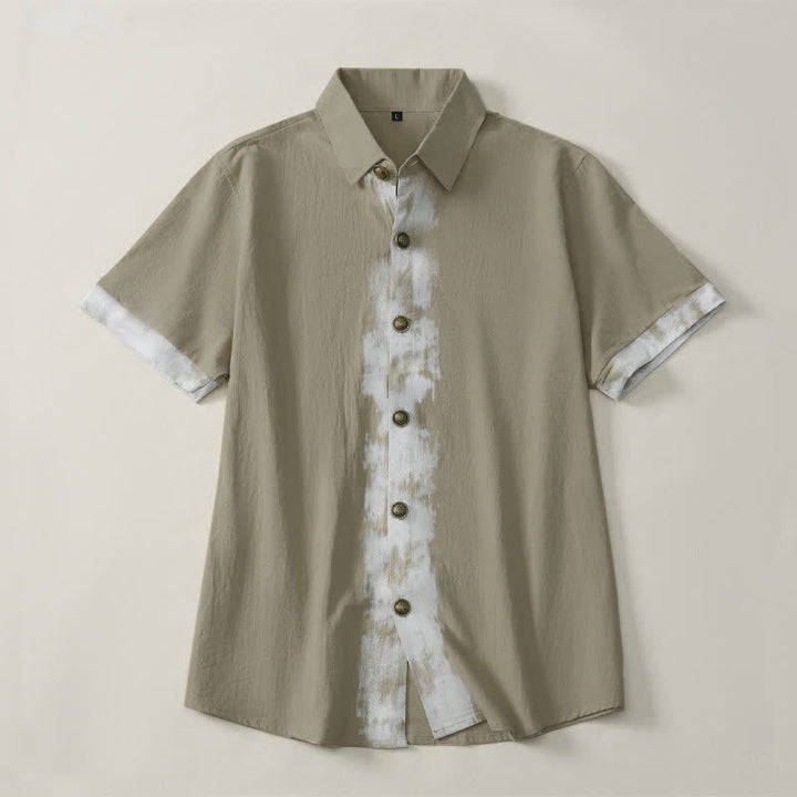 Buddha Stones Camisas de manga corta para hombre, estilo boho casual veraniego con estampado tie-dye. - Broncearse - US/UK/AU42, EU52 (3XL) - image 0