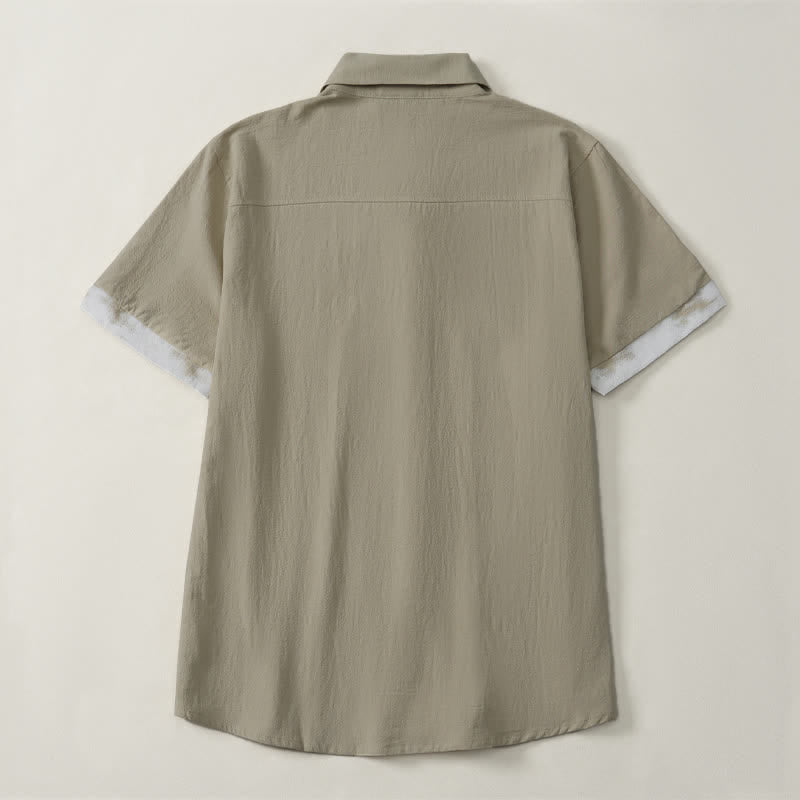 Buddha Stones Camisas de manga corta para hombre, estilo boho casual veraniego con estampado tie-dye. - image 1