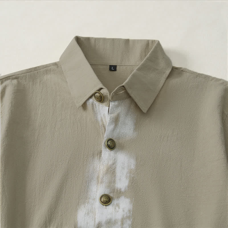 Buddha Stones Camisas de manga corta para hombre, estilo boho casual veraniego con estampado tie-dye. - image 3