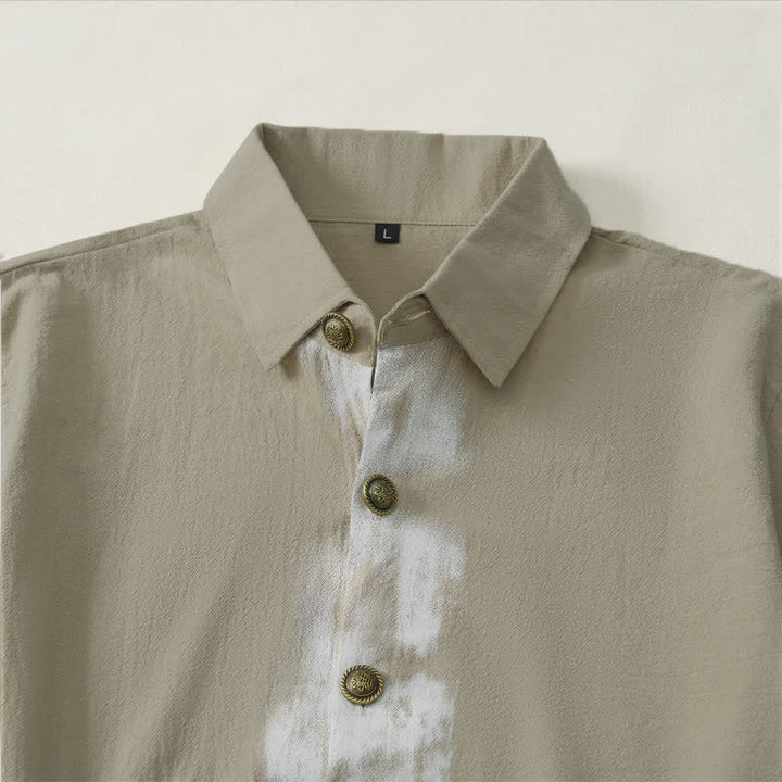 Buddha Stones Camisas de manga corta para hombre, estilo boho casual veraniego con estampado tie-dye. - image 3