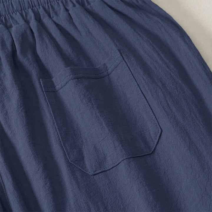 Buddha Stones Pantalones largos lisos casuales de otoño con cordón ajustable para hombre, pierna recta y bolsillo. - image 14