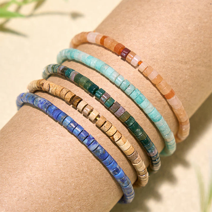 Buddha Stones Pulsera de cuentas planas de corte recto Lapislázuli Truth - image 0