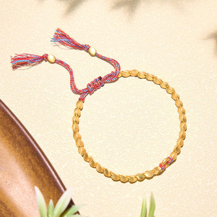 Buddha Stones Pulsera de cuentas de cobre con hebilla de nube auspiciosa de la paz tibetana - image 3