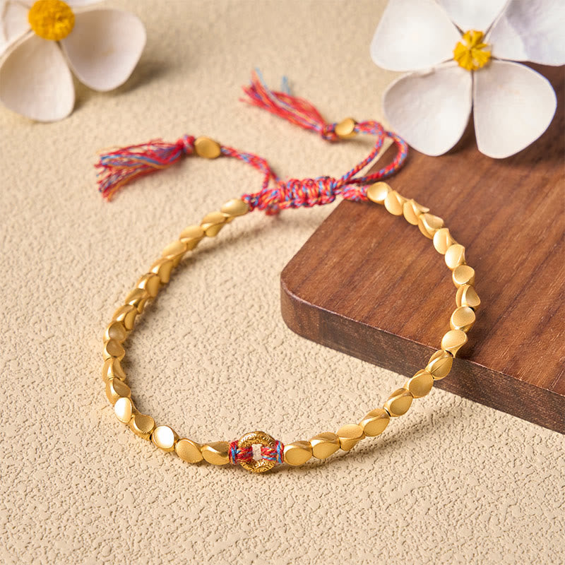 Buddha Stones Pulsera de cuentas de cobre con hebilla de nube auspiciosa de la paz tibetana - image 2