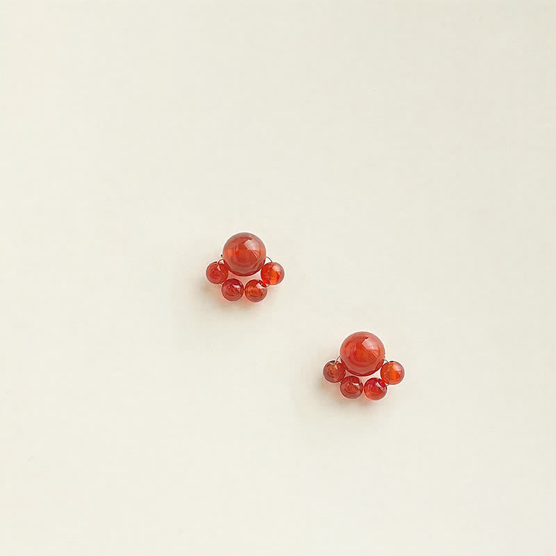 Buddha Stones Pendientes de ágata roja hechos a mano con diseño de huella de gato. La confianza está garantizada. - image 1