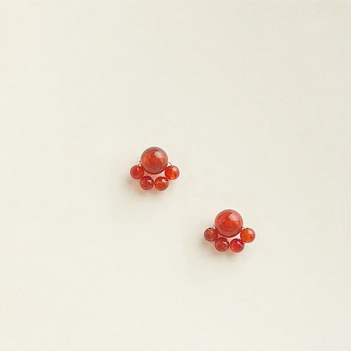 Buddha Stones Pendientes de ágata roja hechos a mano con diseño de huella de gato. La confianza está garantizada. - image 1